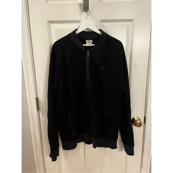 Lacoste Black & Black Scuba Heavy Rayon Blend Jacket sz 7 or US XXL - Picture 1 of 9